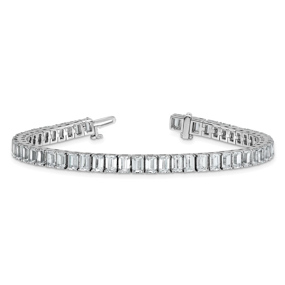 14K White Gold Certified Ctw Vs/Si Fgh Lab Grown Emerald Diamond Tennis Bra