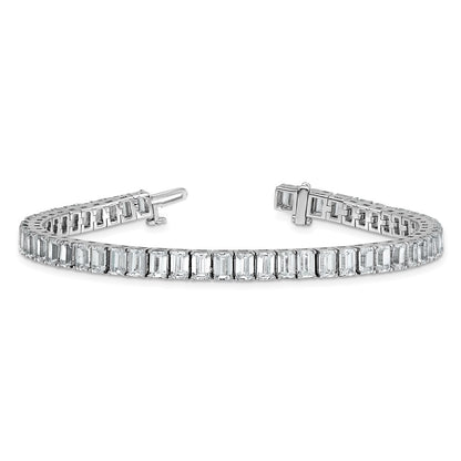 14K White Gold Certified Ctw Vs/Si Fgh Lab Grown Emerald Diamond Tennis Bra