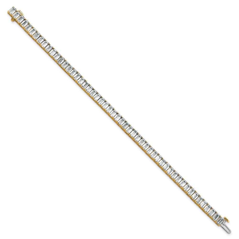 14K Yellow Gold Ctw Vs+ F+ Lab Grown Emerald Diamond Tennis Bracelet