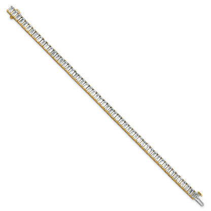 14K Yellow Gold Ctw Vs+ F+ Lab Grown Emerald Diamond Tennis Bracelet