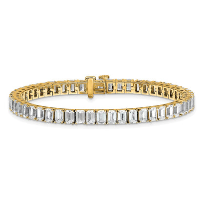 14K Yellow Gold Ctw Vs+ F+ Lab Grown Emerald Diamond Tennis Bracelet