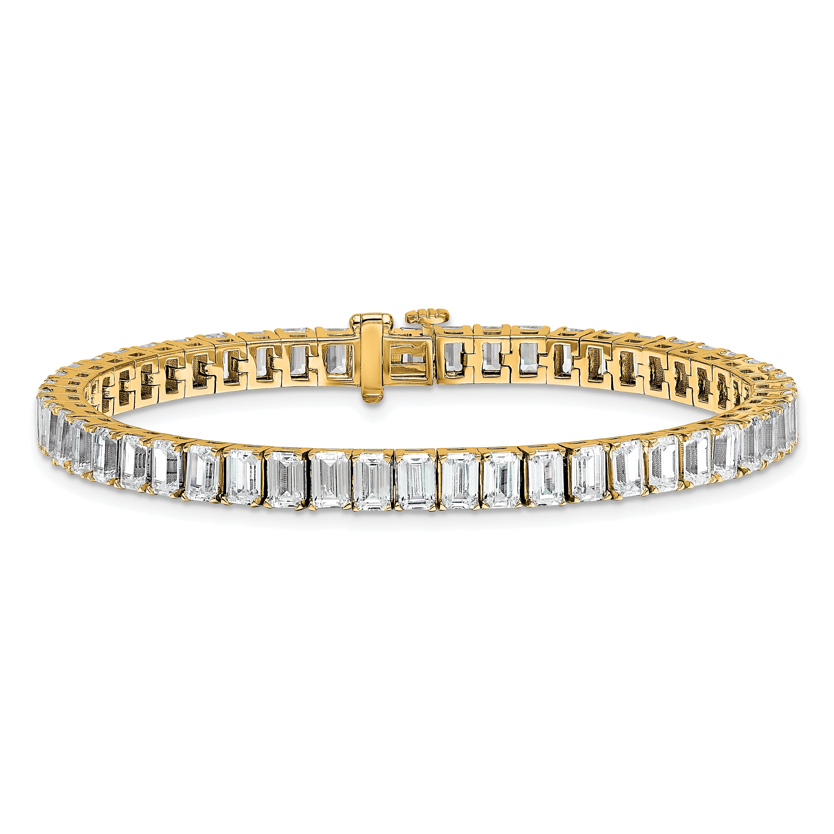 14K Yellow Gold Ctw Vs/Si+ G+ Lab Grown Emerald Diamond Tennis Bracelet