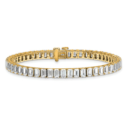 14K Yellow Gold Ctw Vs/Si+ G+ Lab Grown Emerald Diamond Tennis Bracelet