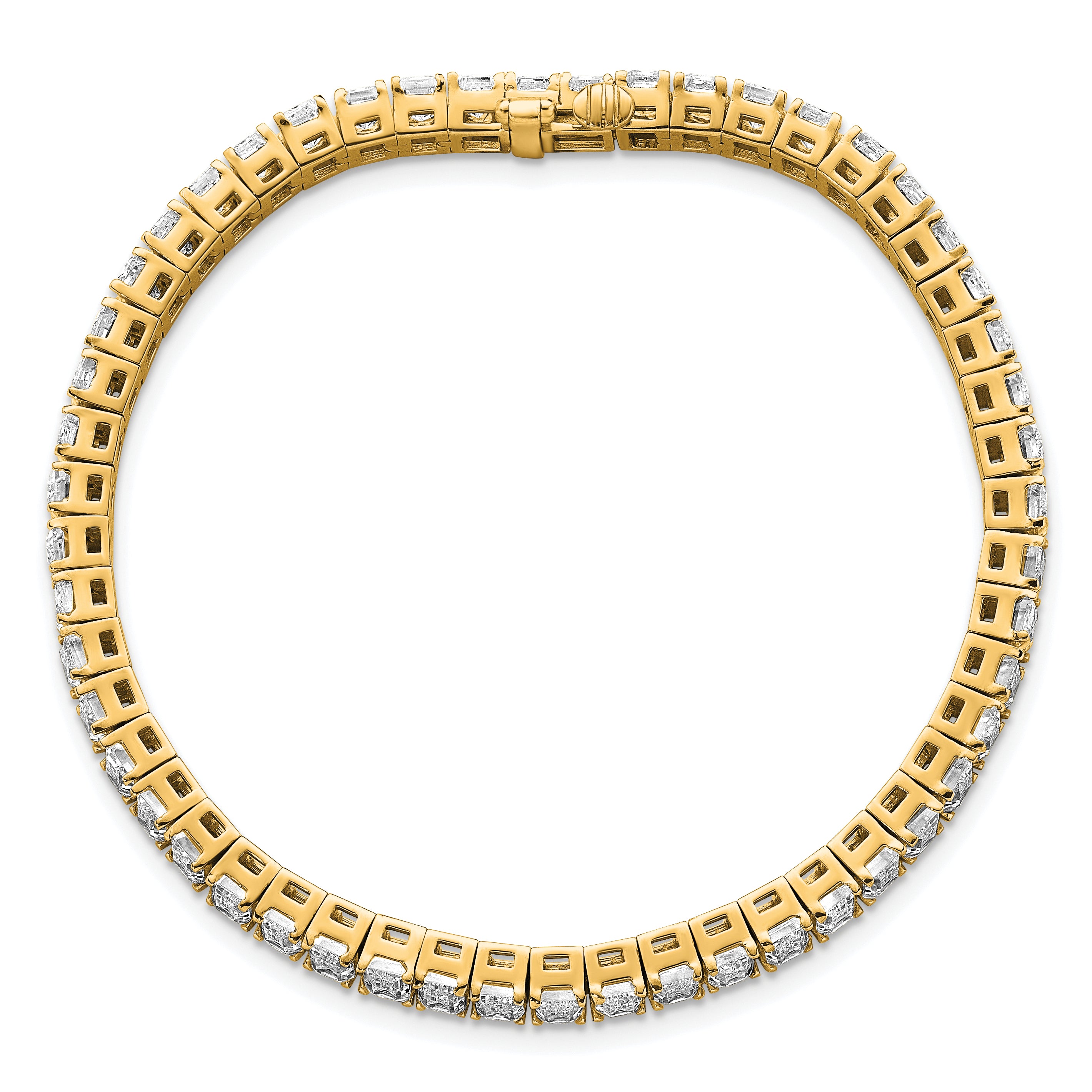 14K Yellow Gold Ctw Vs/Si+ G+ Lab Grown Emerald Diamond Tennis Bracelet