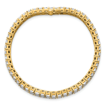 14K Yellow Gold Ctw Vs/Si+ G+ Lab Grown Emerald Diamond Tennis Bracelet