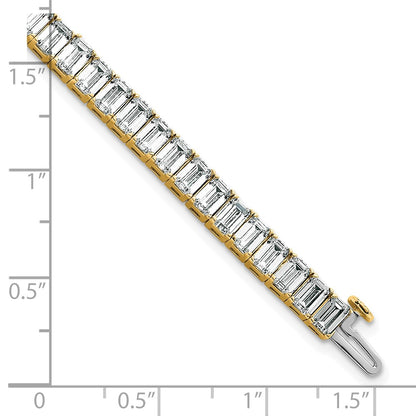 14K Yellow Gold Ctw Vs+ F+ Lab Grown Emerald Diamond Tennis Bracelet