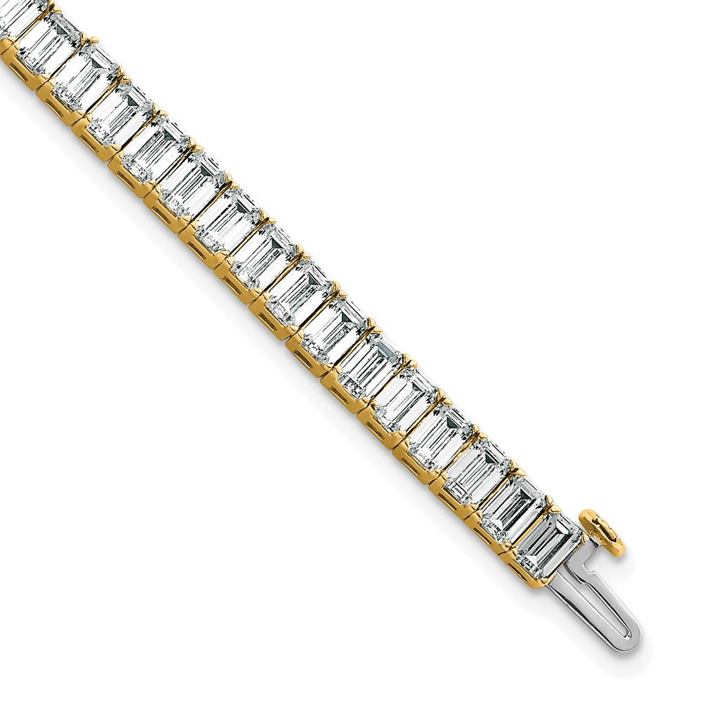 14K Yellow Gold Ctw Vs+ F+ Lab Grown Emerald Diamond Tennis Bracelet
