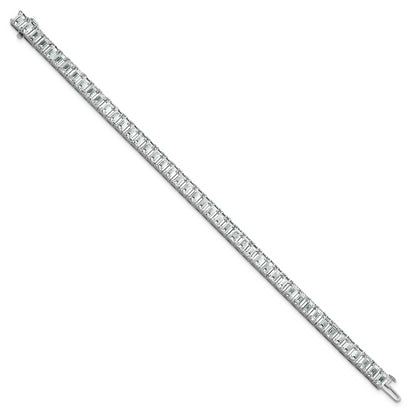 14K White Gold Ctw Vs+ F+ Lab Grown Emerald Diamond Tennis Bracelet