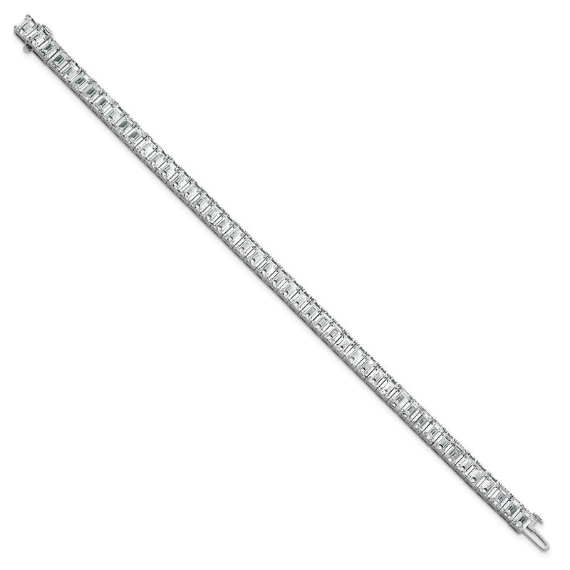 14K White Gold Ctw Vs/Si+ G+ Lab Grown Emerald Diamond Tennis Bracelet