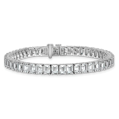 14K White Gold Ctw Vs+ F+ Lab Grown Emerald Diamond Tennis Bracelet