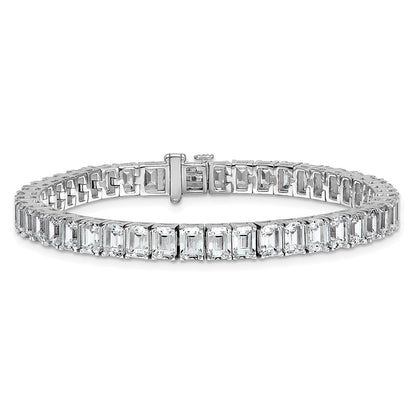 14K White Gold Ctw Vs/Si+ G+ Lab Grown Emerald Diamond Tennis Bracelet