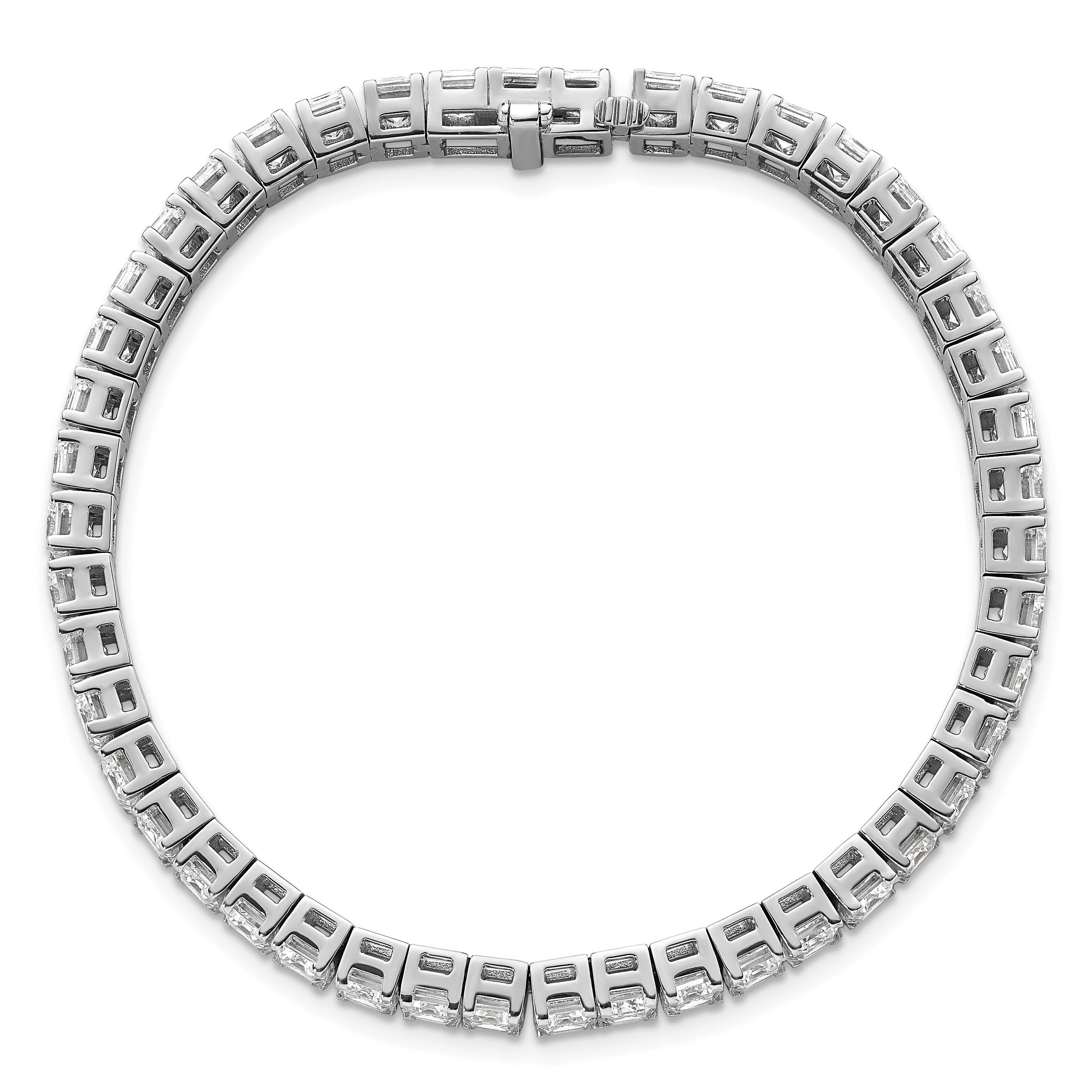 14K White Gold Ctw Vs+ F+ Lab Grown Emerald Diamond Tennis Bracelet
