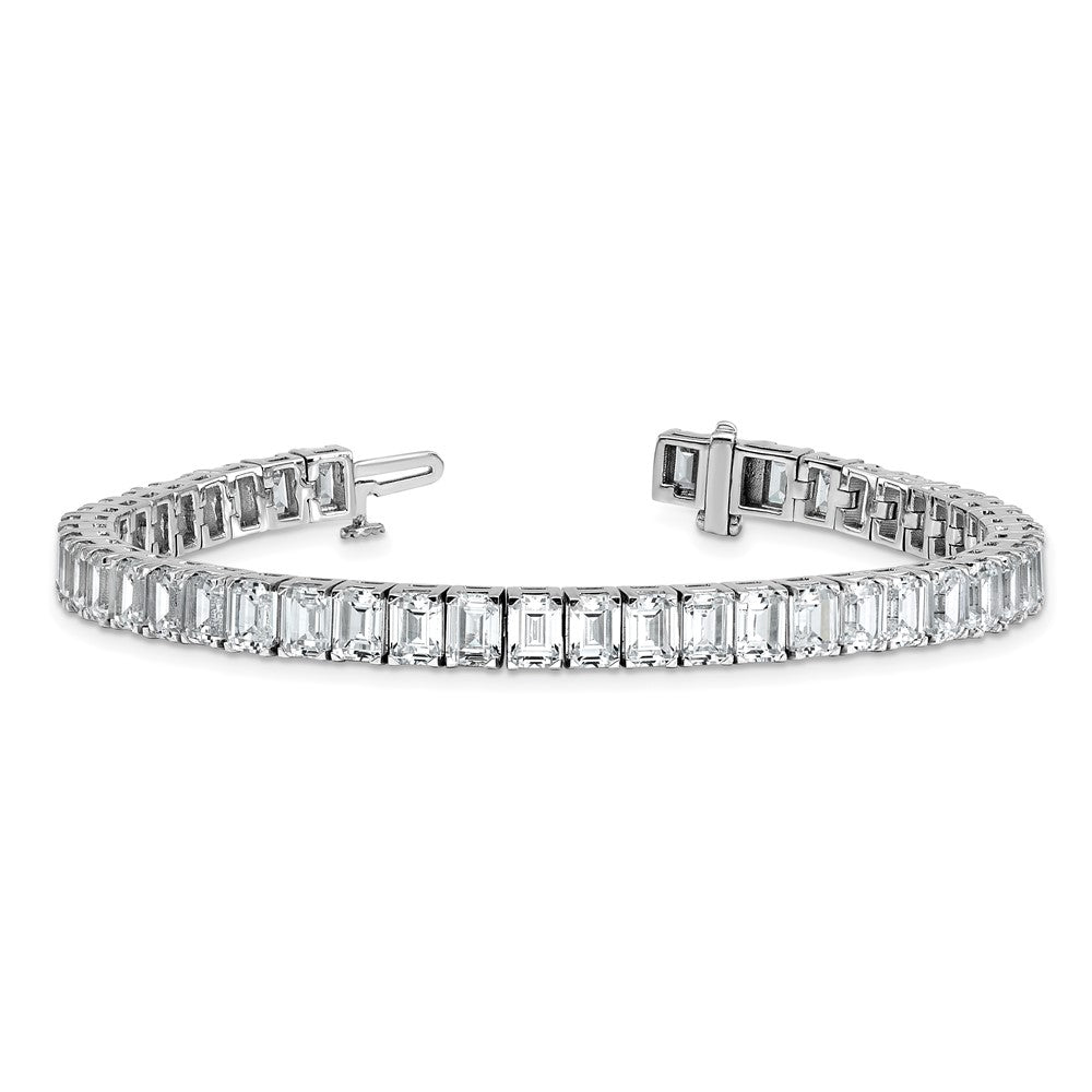 14K White Gold Ctw Vs/Si+ G+ Lab Grown Emerald Diamond Tennis Bracelet