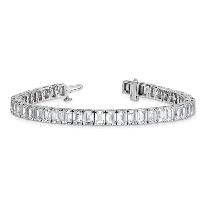 14K White Gold Ctw Vs/Si+ G+ Lab Grown Emerald Diamond Tennis Bracelet