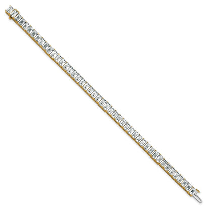 14K Yellow Gold Ctw Vs/Si+ G+ Lab Grown Emerald Diamond Tennis Bracelet