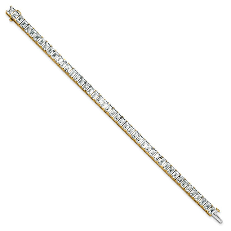 14K Yellow Gold Ctw Vs/Si+ G+ Lab Grown Emerald Diamond Tennis Bracelet
