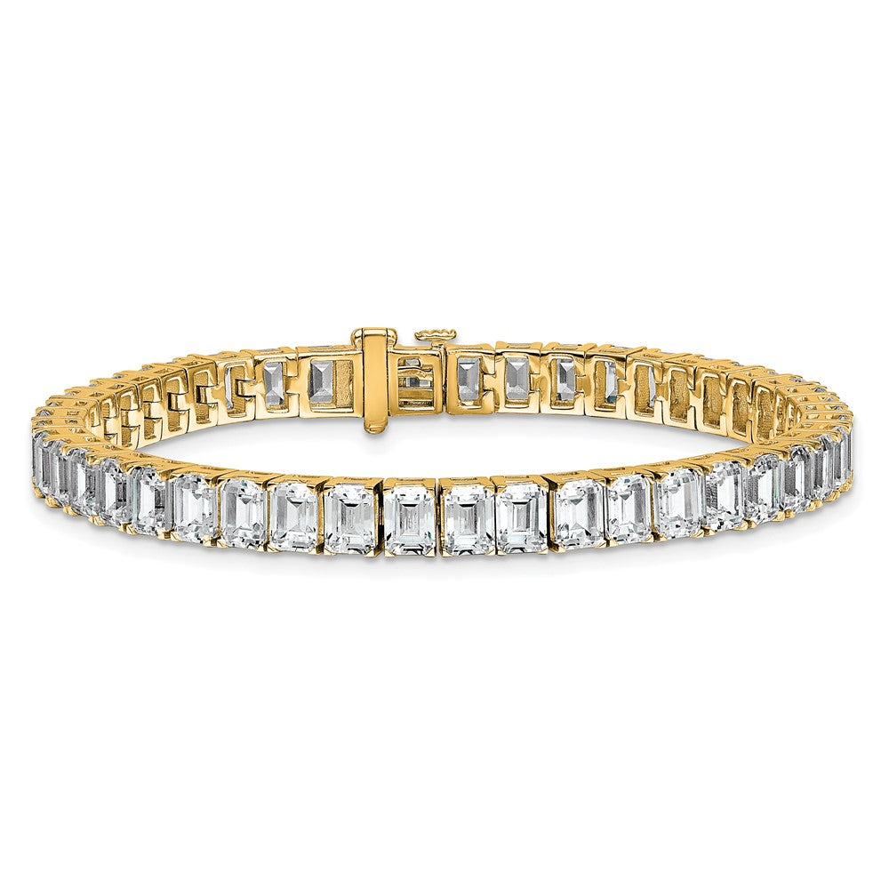 14K Yellow Gold Certified Ctw Vs/Si Fgh Lab Grown Emerald Diamond Tennis Br