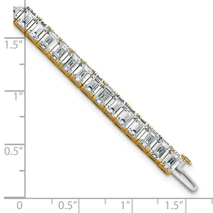 14K Yellow Gold Ctw Vs/Si+ G+ Lab Grown Emerald Diamond Tennis Bracelet