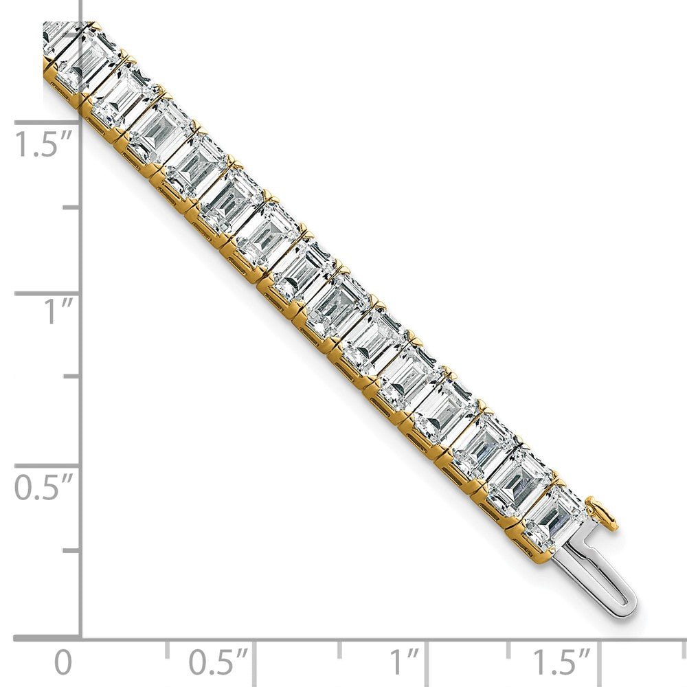 14K Yellow Gold Certified Ctw Vs/Si Fgh Lab Grown Emerald Diamond Tennis Br