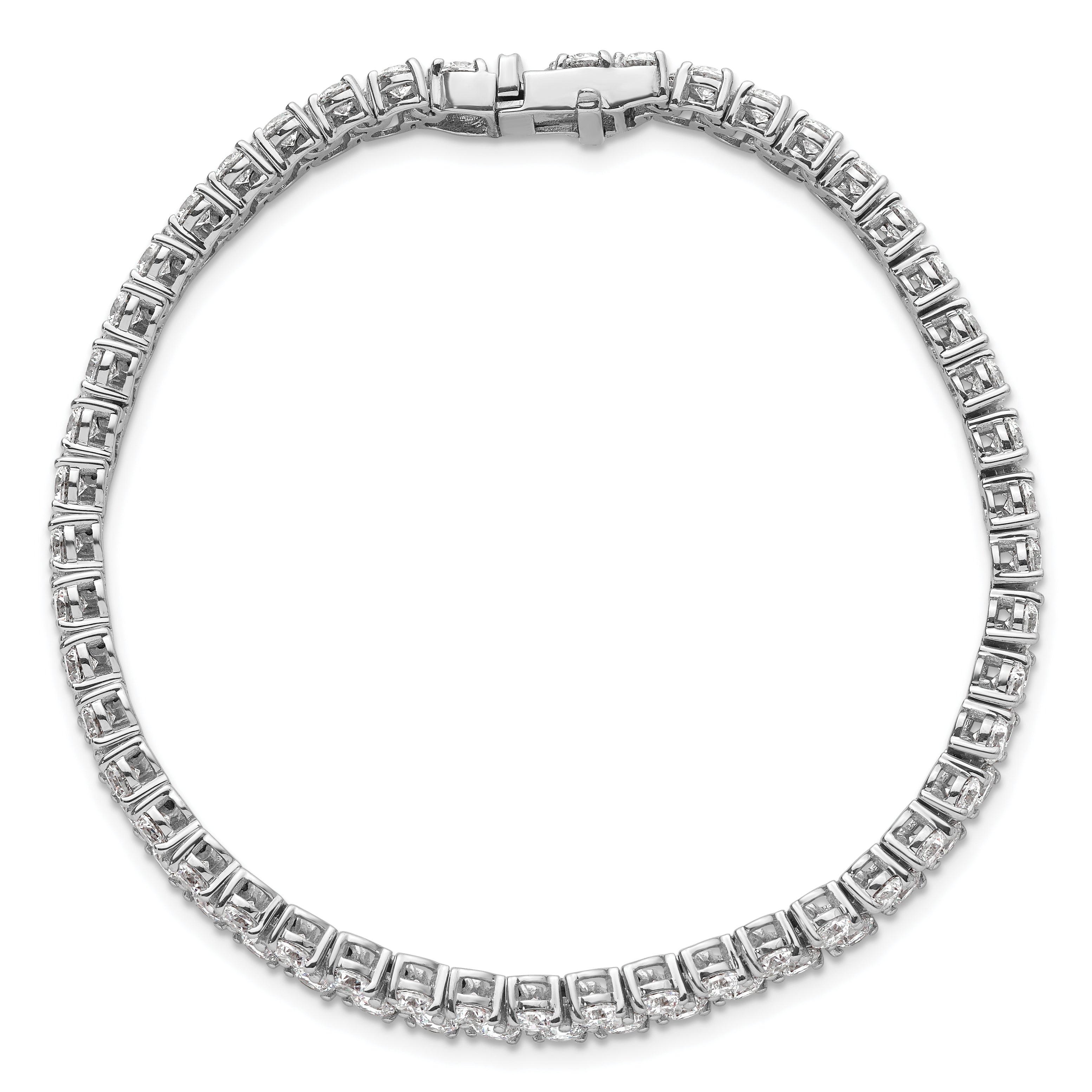 14K White Gold 10 1/2 Carat Lab Grown Diamond Vs/Si+ G+ Complete Round Double Row Tennis Bracelet