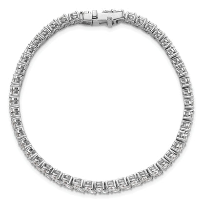 14K White Gold 10 1/2 Carat Lab Grown Diamond Vs/Si+ G+ Complete Round Double Row Tennis Bracelet