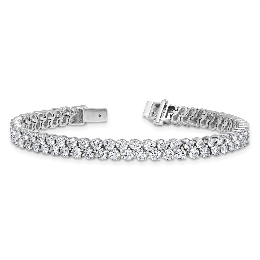 14K White Gold 14Kw Certified 10.5Ct Lab Grown Vs Def Dia Tennis Bracelet