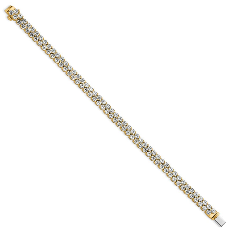 14K Yellow Gold 14Ky Certified 10.5Ct Lab Grown Vs/Si Fgh Dia Tennis Bracelet