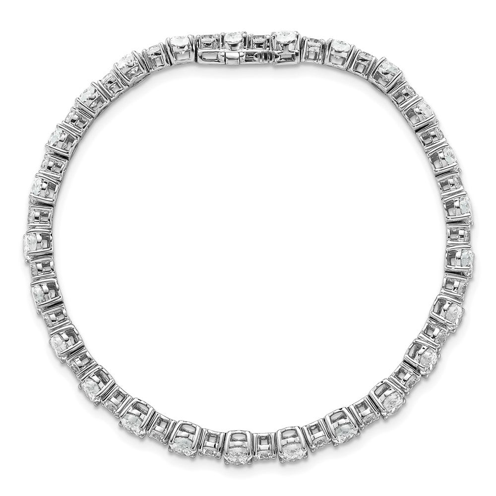 14K White Gold Certified Lab Grown Dia Vs+ F+ Round Oval Tennis Bracelet