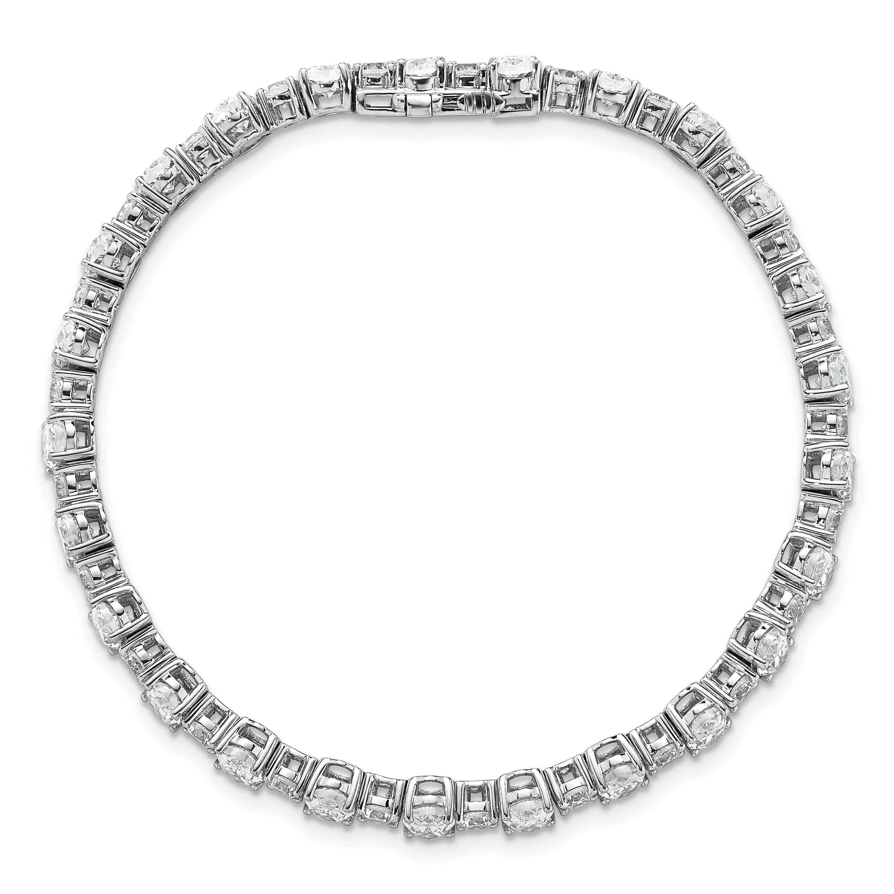14K White Gold 11 Carat Lab Grown Diamond Vs+ F+ Complete Oval And Round Tennis Bracelet