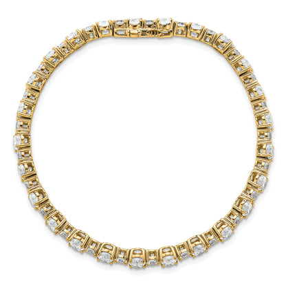 14K Yellow Gold 11 Carat Lab Grown Diamond Vs/Si+ G+ Complete Oval And Round Tennis Bracelet