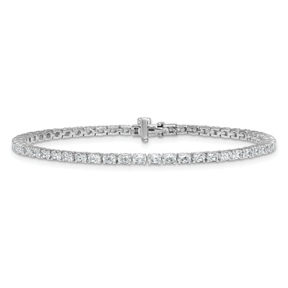 14K White Gold Vs+ F+ Lab Grown Oval Diamond Tennis Bracelet