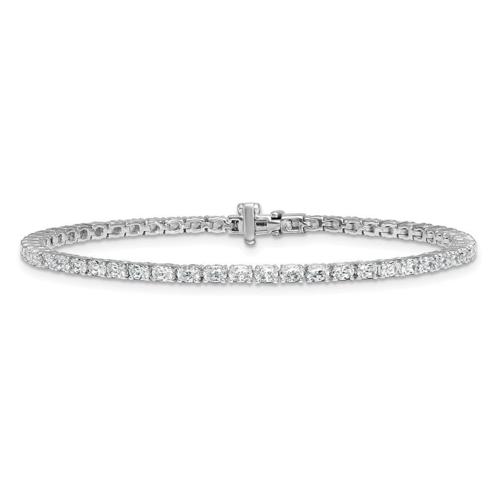 14K White Gold Vs+ F+ Lab Grown Oval Diamond Tennis Bracelet