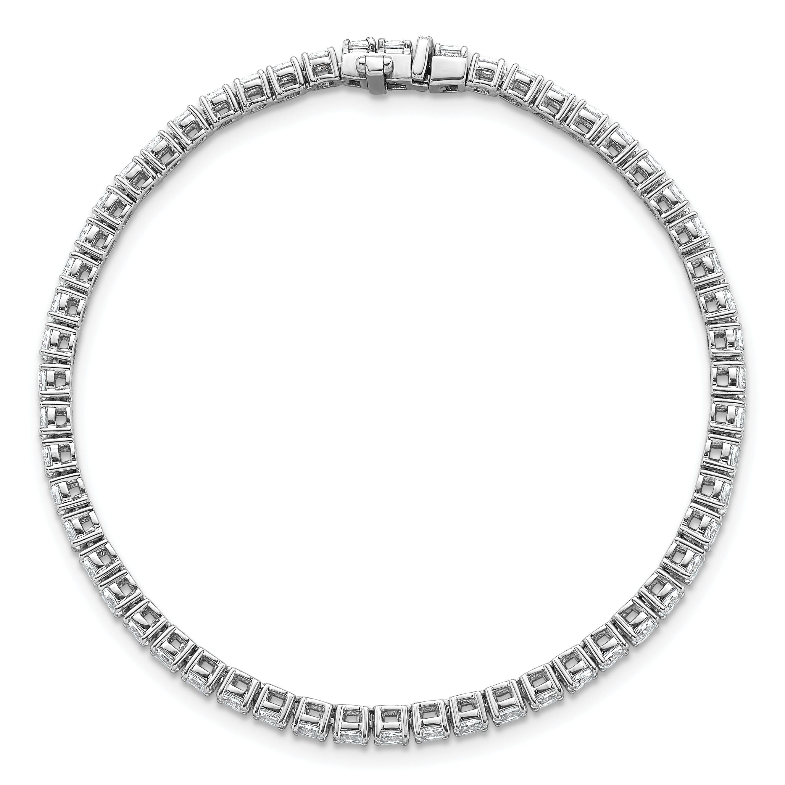 14K White Gold Vs+ F+ Lab Grown Oval Diamond Tennis Bracelet