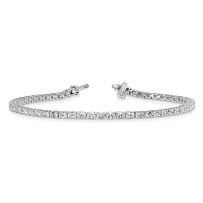 14K White Gold Vs+ F+ Lab Grown Oval Diamond Tennis Bracelet