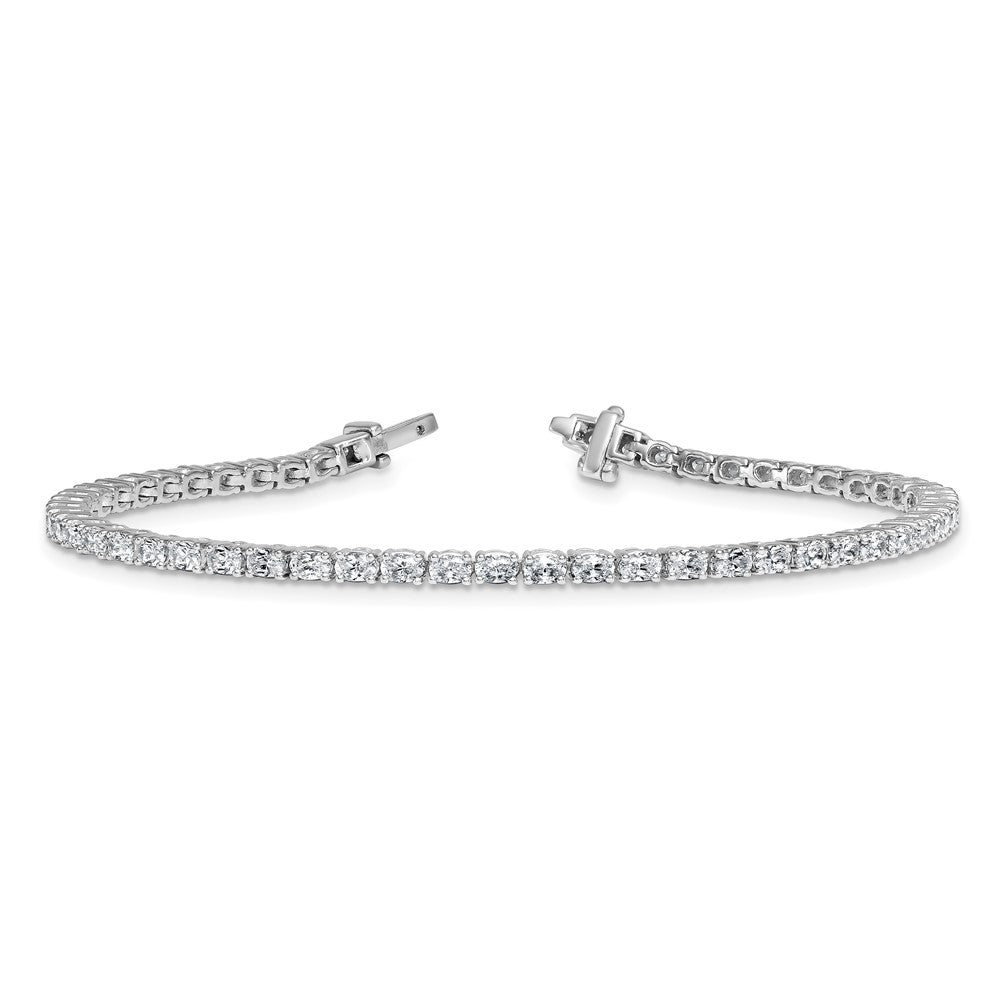 14K White Gold Vs+ F+ Lab Grown Oval Diamond Tennis Bracelet