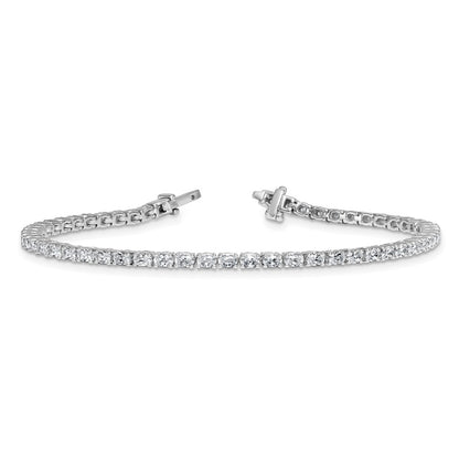 14K White Gold Vs+ F+ Lab Grown Oval Diamond Tennis Bracelet