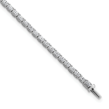 14K White Gold Vs+ F+ Lab Grown Oval Diamond Tennis Bracelet