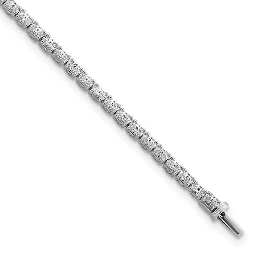 14K White Gold Certified Vs/Si Fgh Lab Grown Oval Diamond Tennis Bracelet
