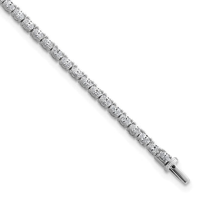 14K White Gold Vs+ F+ Lab Grown Oval Diamond Tennis Bracelet