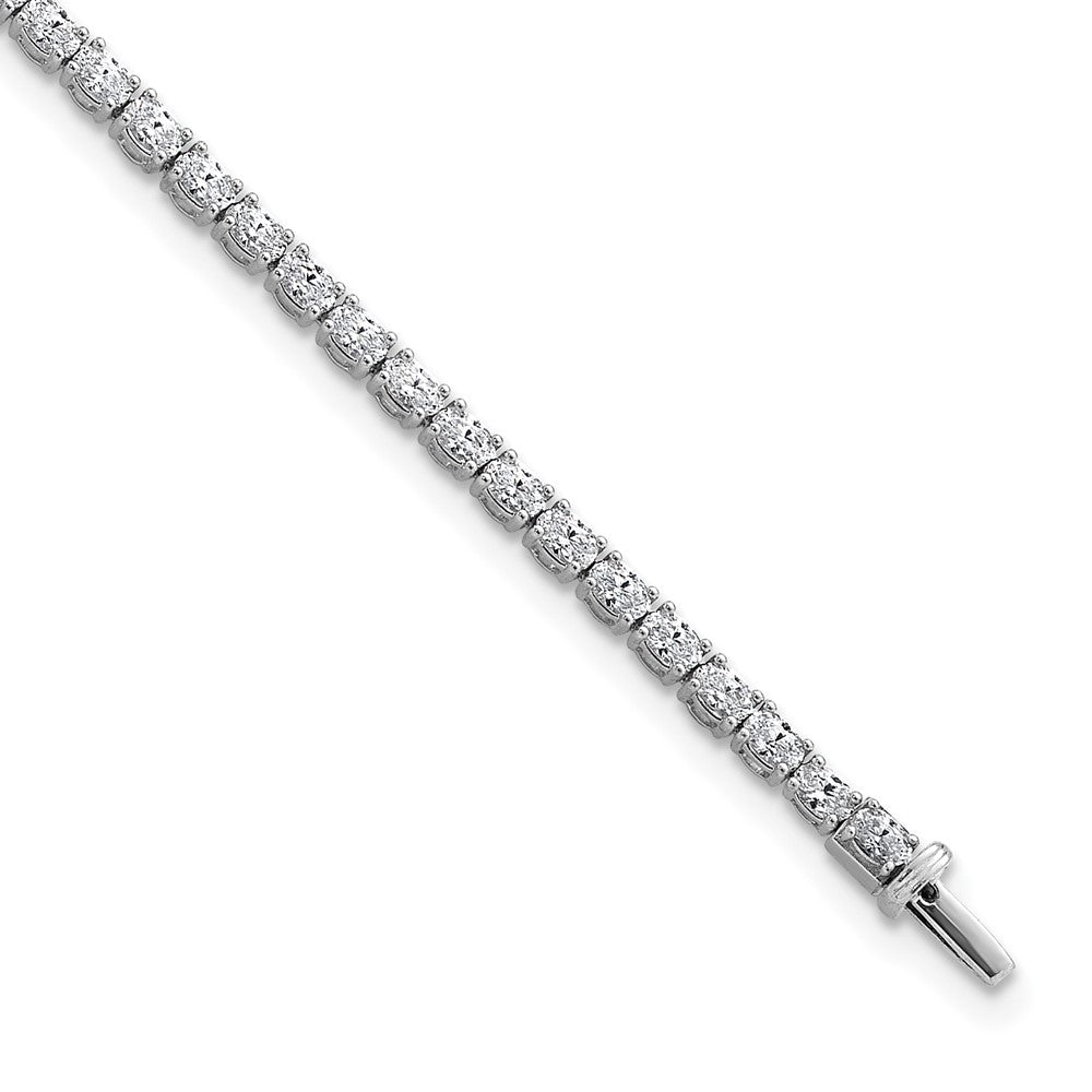 14K White Gold Vs/Si+ G+ Lab Grown Oval Diamond Tennis Bracelet