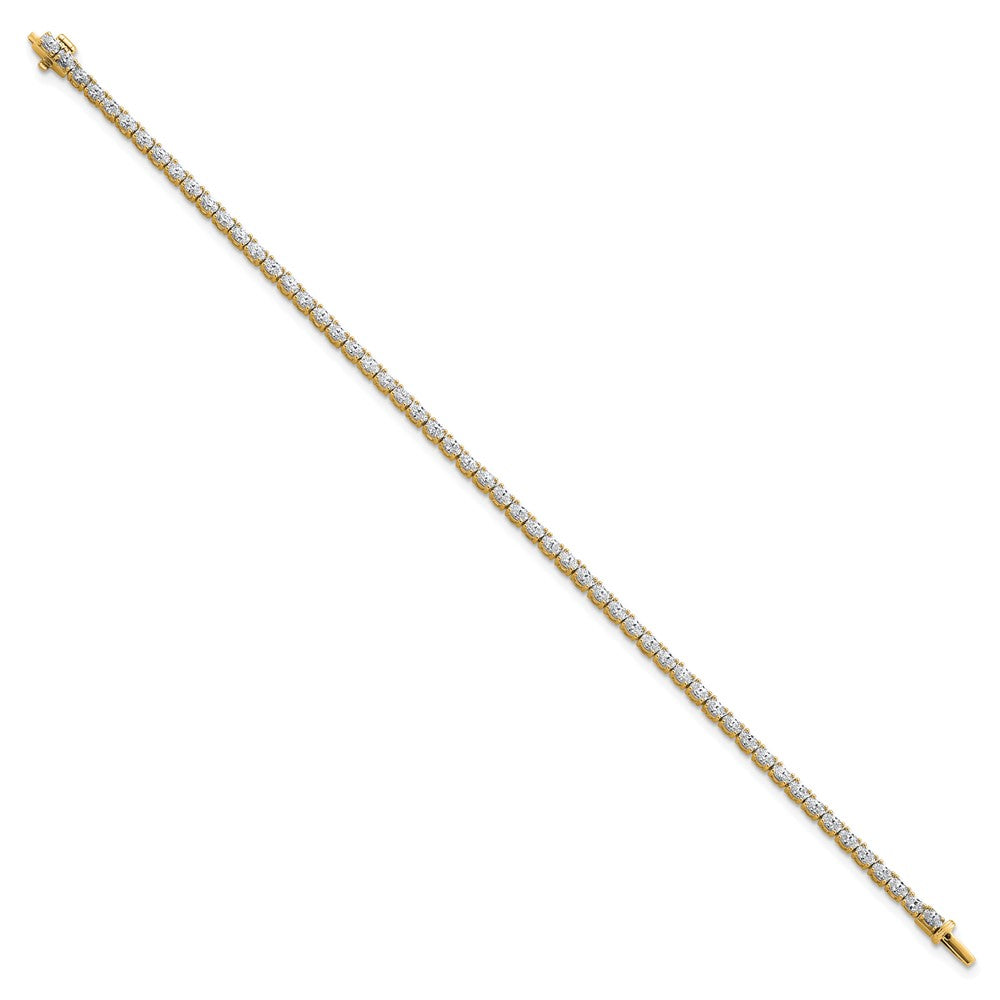 14K Yellow Gold Vs+ F+ Lab Grown Oval Diamond Tennis Bracelet