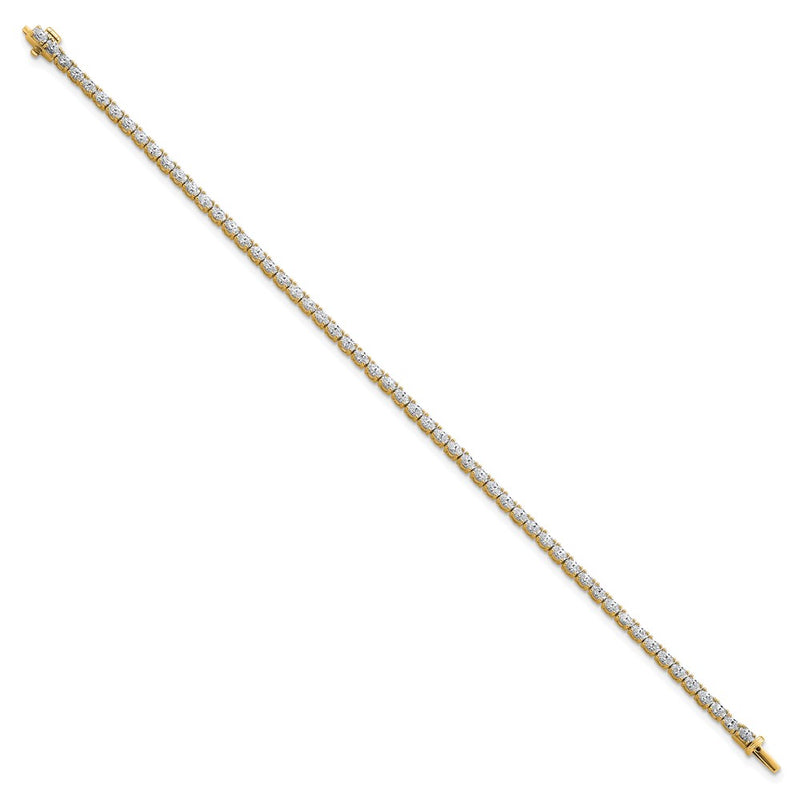 14K Yellow Gold Vs+ F+ Lab Grown Oval Diamond Tennis Bracelet