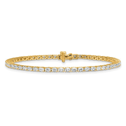 14K Yellow Gold Vs+ F+ Lab Grown Oval Diamond Tennis Bracelet