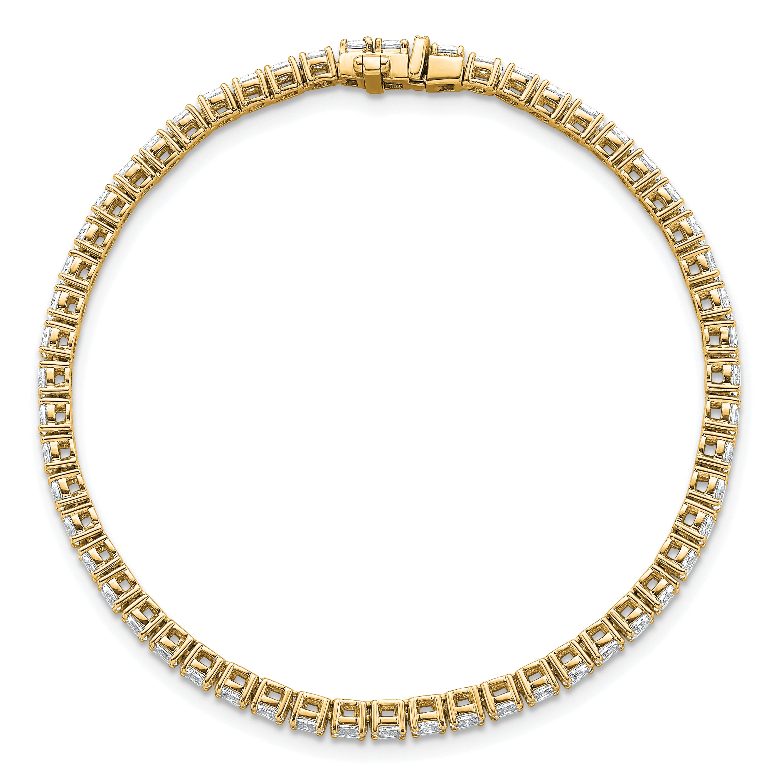 14K Yellow Gold Vs/Si+ G+ Lab Grown Oval Diamond Tennis Bracelet
