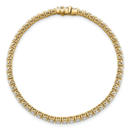 14K Yellow Gold Vs/Si+ G+ Lab Grown Oval Diamond Tennis Bracelet