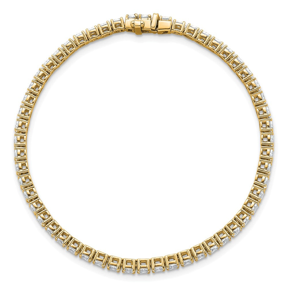 14K Yellow Gold Vs+ F+ Lab Grown Oval Diamond Tennis Bracelet