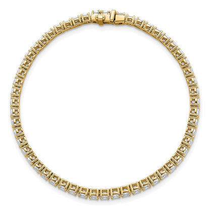 14K Yellow Gold Vs+ F+ Lab Grown Oval Diamond Tennis Bracelet