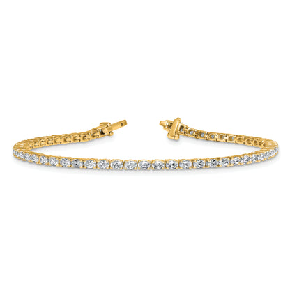 14K Yellow Gold Vs/Si+ G+ Lab Grown Oval Diamond Tennis Bracelet
