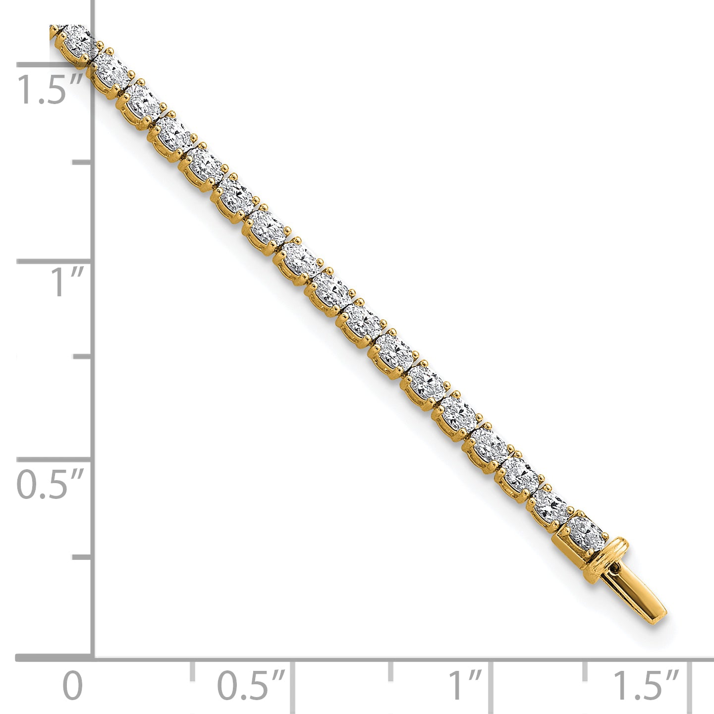 14K Yellow Gold Vs/Si+ G+ Lab Grown Oval Diamond Tennis Bracelet