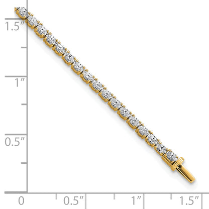 14K Yellow Gold Vs/Si+ G+ Lab Grown Oval Diamond Tennis Bracelet